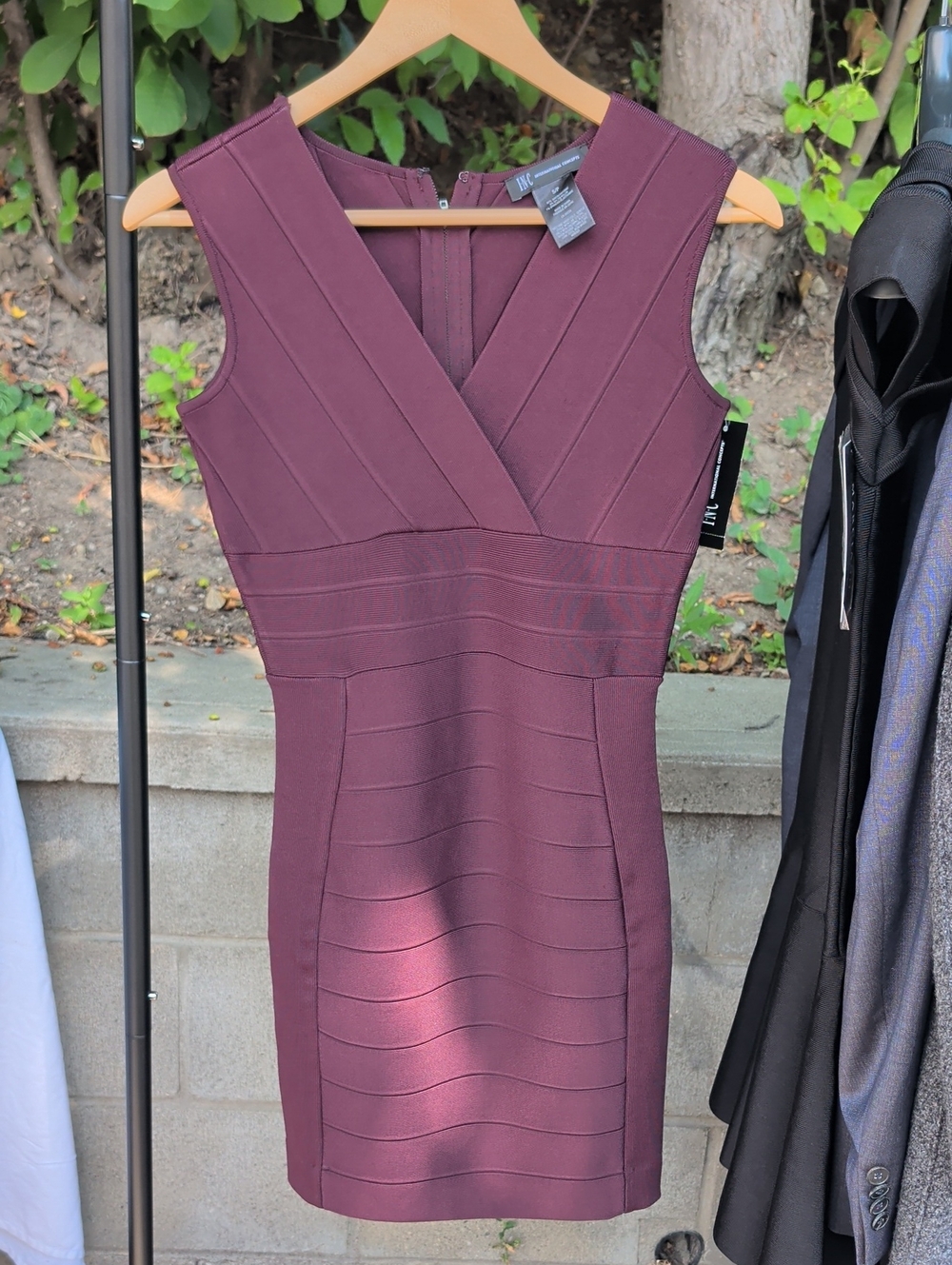 INC Plum Sleeveless Bandage Midi Dress